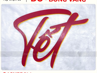 Chữ Tết thư pháp cỡ lớn bằng gỗ 55 - 70cm Kiểu 2 [Gỗ nhẹ - 1 - 2 lớp] CHU-GO-21